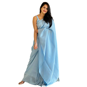 Dernier concepteur Banarasi doux soie Saree avec chemisier non cousu pièce Look riche indien pakistanais femmes prix de gros - Product Image 1
