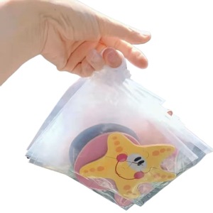 Sangle d'emballage givrée à languette, sac d'emballage pour sous-vêtements, sac de rangement cosmétique transparent épaissi, sac pour articles ménagers - Product Image 3