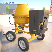 Bétonnière mobile haute performance 350L, bétonnière électrique portable pour projets de construction avec roues CE