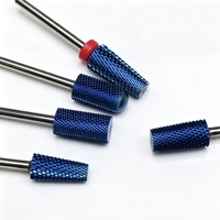 Embout de ponceuse à ongles en carbure, conique lisse et fin, 2,35 mm, bleu, pour polissage et meulage du gel acrylique, manucure, sécurité optimale