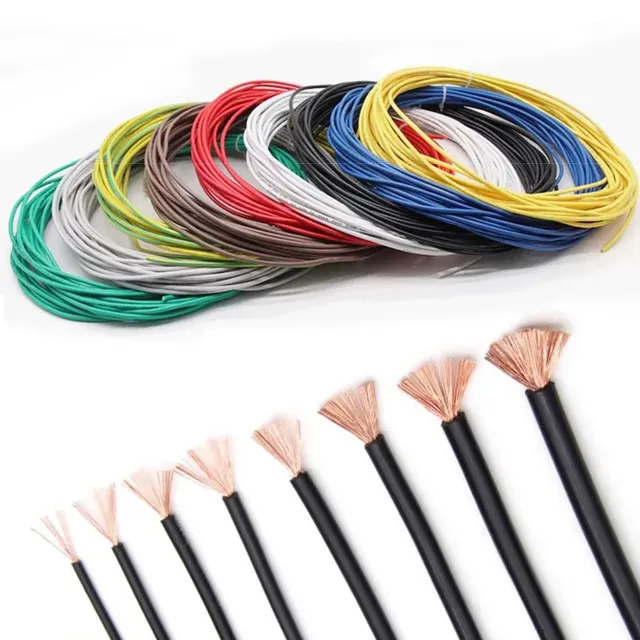 Multicolor Stranded Electrical Wire 14 16 18 20 22 AWG Flexible PVC Copper Electronic Cable for Equipment LED Strip Light