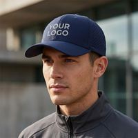 Casquette de baseball personnalisée perforée au laser, séchage rapide, avec logo brodé, idéale pour la course en extérieur et les marques de détail