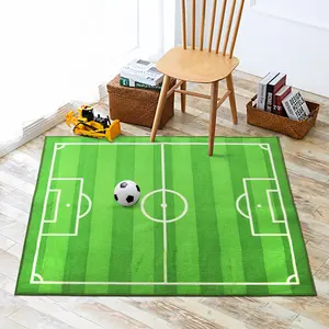 Campo Verde fútbol impreso deportes niños alfombra