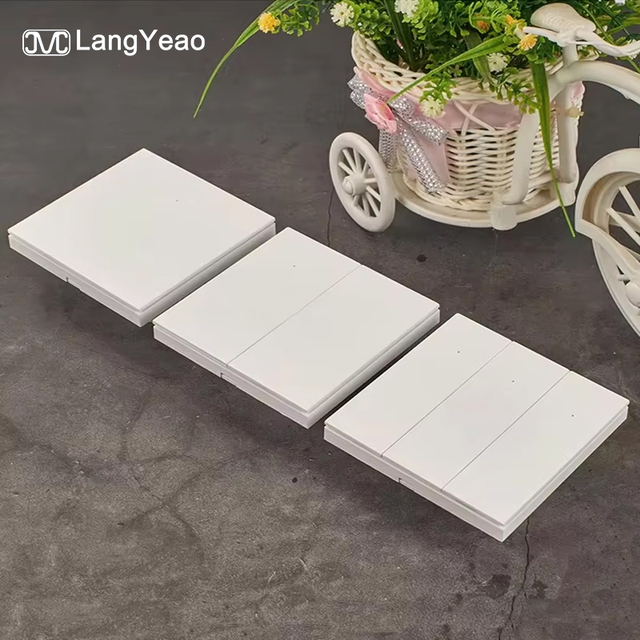 LangYeao 1/2/3/4 Gang Tuya Zigbee Smart Switch, 600W Button Light 6 Colors Works with Alexa Google Home, 94-V0 ABS