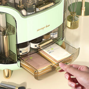 Boîte de rangement cosmétique élégante blanche avec tiroirs 3028, organiseur de maquillage, design uni, origine Yiwu - Product Image 3