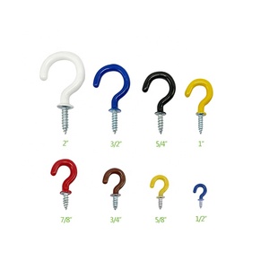 Enci Hardware Tornillo de gancho de hierro de plástico blando recubierto de seis colores y varios modelos Ganchos de copa - Product Image 3