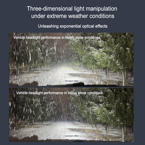 Four-Lens Square LED Lens Automotive LED <b>Light</b> Modification High/Low Beam Projection <b>Projector</b> 6000K 8000 Lumens 500% Brighter - Product Image 3