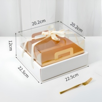 Boîtes d'emballage en carton pour desserts et cupcakes, à 4/9 compartiments, avec couvercle transparent en PET et poignée en ruban