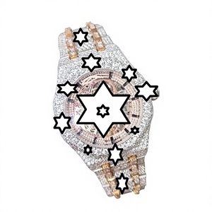 Montre automatique de luxe sportive en acier inoxydable avec cadran en cristal, bracelet entièrement serti de moissanite, style hip-hop, mouvement mécanique, cadran de 41 mm - Product Image 1
