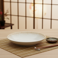 Bol peu profond rond en mélamine blanche de 8,5 pouces, style chinois, très vendu pour les restaurants
