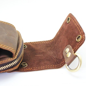 Boshiho RTS Hot Sell Crazy Horse Leather <b>Mens</b> Waist Bag Phone case <b>Pouch</b> for <b>Men</b> Phone Wallet case - Product Image 5