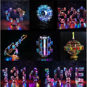 Support à verres à cocktail lumineux à sept couleurs en forme de cœur, en fonte, fait main, pour soirées cocktail - Product Image 5