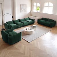 Canapé modulaire en tissu velours vert de style vintage, meubles de salon de haute qualité ATUNUS, nouveau design