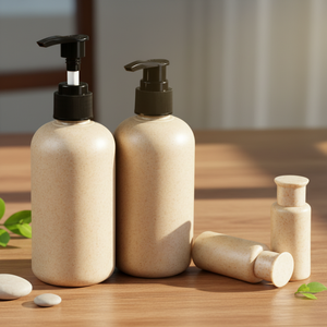 <span class=keywords><strong>Bouteille</strong></span> cosmétique biodégradable en plastique, emballage portable à pression, flacons de lotion en <span class=keywords><strong>paille</strong></span> de blé - Product Image 1