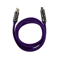 Kabel pengisian daya Cepat 240W 4 in 1, kabel Data USB Tipe C ke L dengan lampu pernapasan untuk ponsel