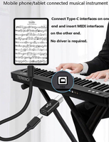 Convertisseur USB C femelle vers USB B mâle compatible avec les contrôleurs MIDI Imprimantes Pianos électriques
