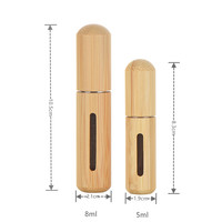 Vente en gros de mini flacons pulvérisateurs vides en bambou de 5 ml et 8 ml, atomiseurs de parfum portables de poche, gravure personnalisée, écologiques, recharge par le bas