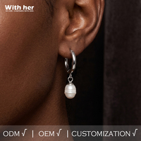 Boucles d'oreilles pendantes géométriques chics en acier inoxydable plaqué or 18 carats avec perles Edison, style INS médiéval haute couture
