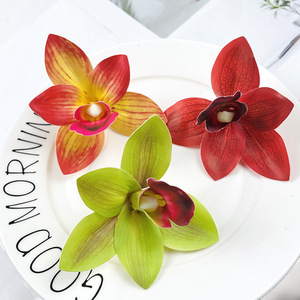 Artificial Cymbidium Orchid <b>Flower</b> Headpiece 8cm <b>Silk</b> <b>Flower</b> Wedding Decoration Home Decor DIY Craft Material - Product Image 3