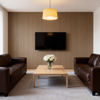 Panneaux acoustiques en bois pour décoration murale, lattes en MDF avec feutre polyester, installation facile, panneau absorbant le son pour la maison, le studio, l'appartement