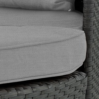 Tumbona Redonda de Mimbre para Exteriores con Toldo, Muebles de Patio, Tumbona de Playa, Sofá Cama Redondo de Mimbre