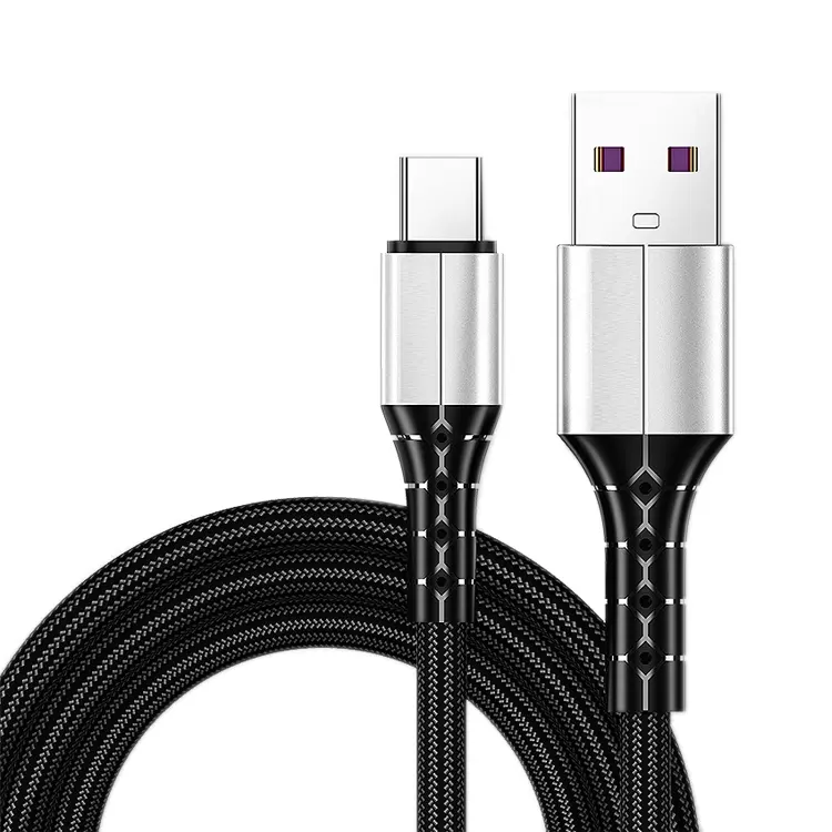 Goede Kwaliteit Fabriek Directe Verkoop Gevlochten Usb C Kabel Type C Opladen Usb C Snelle Lader Datakabel Zwart