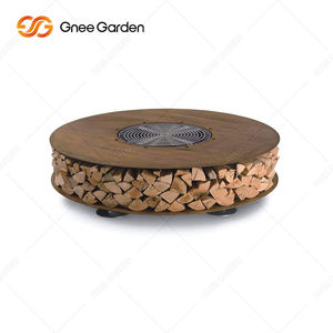 कॉर्टेन स्टील रेस्तरां पैटियो फिरिट टेबल टेबल इंडर फिरेट टेबल के साथ - Product Image 3