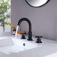 Robinet de lavabo à montage sur comptoir, finition noir mat, en laiton, monotrou, monocommande, cartouche céramique, certifié NSF, débit contrôlé, garantie 5 ans