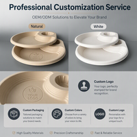 Plateau rond en fibre de bagasse de 9 pouces pour porte-gobelets, avec logo personnalisé, jetable et compostable, pour café, traiteur et emballage à emporter