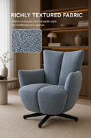 Fauteuil individuel personnalisé OEM/ODM avec revêtement en cuir pleine fleur ou en tissu, chaise de salon d'intérieur pour projets hôteliers et mobilier domestique