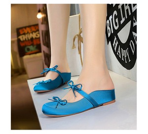 Sandalias Planas de Satén con Lazo para Mujer, Punta Redonda, Nuevas - Product Image 6