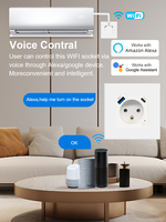 Prise intelligente Wi-Fi CNSKOU au design minimaliste français, compatible Tuya et Alexa, IP30, pour prise murale en verre trempé avec ports USB A/C