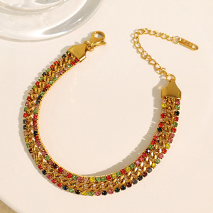 Pulsera de circonita de acero y titanio de estilo europeo americano para mujer, joyería de fiesta con diseño geométrico - Product Image 3