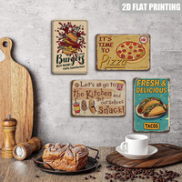 Letrero Metálico Vintage de Tacos Frescos y Deliciosos, Arte de Pared Retro de Comida Mexicana para Restaurante y Cafetería
