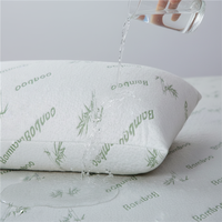 Taie d'oreiller en bambou imperméable, Jacquard personnalisé, fermeture éclair, silencieux, protecteur de boîtier, 50 pièces