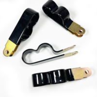 Abrazaderas en P de Acero Galvanizado con Acabado de Zinc y Revestimiento de PVC, Clips Aislantes Anticorrosión para Montaje de Tuberías de Alta Resistencia