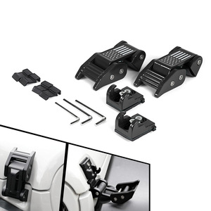 <b>Hood</b> Latches <b>Engine</b> <b>Hood</b> Kit Aluminum Alloy Black For Jeep Wrangler JKJL Replacement Repair Parts - Product Image 3