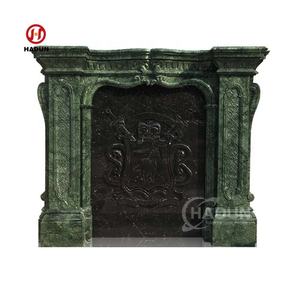 <span class=keywords><strong>Cheminée</strong></span> en <span class=keywords><strong>marbre</strong></span> noir sculptée à la main avec <span class=keywords><strong>peinture</strong></span> dorée - Product Image 4