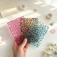 Cubierta de Acrílico A7 con Estampado de Leopardo para Cuaderno de Hojas Sueltas, Cubierta de Acrílico DIY de 6 Agujeros para Cuaderno