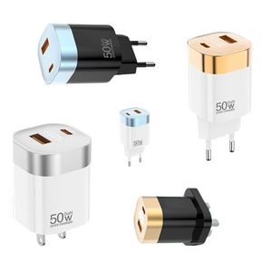อะแดปเตอร์ชาร์จเร็ว PD 50W รุ่นขายดี ช่องเสียบ A+C ชาร์จเร็วแบบ GaN สำหรับโทรศัพท์รุ่น 16 15 14 13 12 - Product Image 1