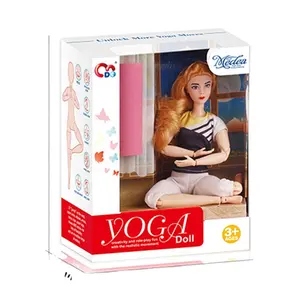 制作移动娃娃套装11.5英寸21联合定制瑜伽可弯曲娃娃，带瑜伽垫，适用于2023