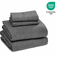 Ensemble de literie d'hôtel haut de gamme 4 pièces, draps-housses en jersey 100% coton
