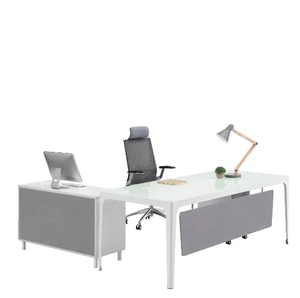 Современный дизайн, стеклянная офисная мебель, стол, офисный стол руководителя