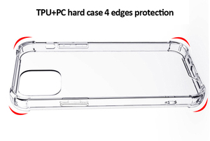 Coque de téléphone transparente en TPU antichoc pour <span class=keywords><strong>iPhone</strong></span> 12 Pro Max <span class=keywords><strong>13</strong></span> 14 15 16 17, protection des coins de 1,5 mm - Product Image 2