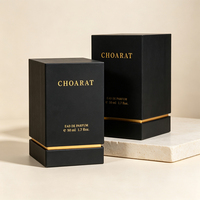 Boîte cadeau de parfum rigide en carton personnalisée en gros, finition mate noire douce au toucher, emballage de luxe pour parfum, boîte en papier pour parfum vide