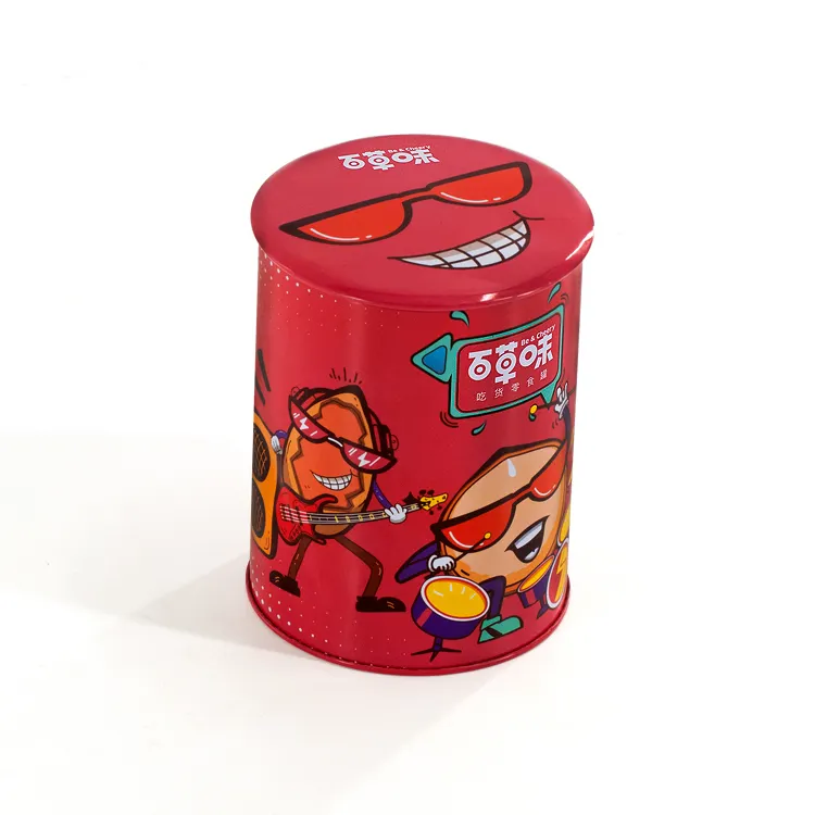 Runde Form Blechdose Chinesische berühmte Marke Blechdose mit guten Siegeln Deckel Kekse Paket verwendet können