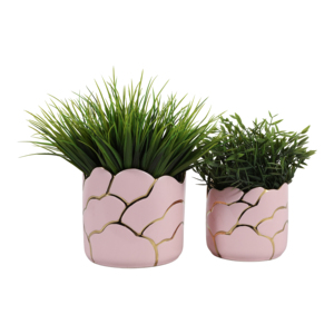 Vasi Decorativi Moderni con Finiture Oro Rosa, Fioriere per Interni ed Esterni, Decorazione per la Casa - Product Image 2