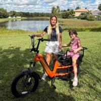 Vélo cargo électrique familial à longue portée avec capteur de couple 48V15Ah, en alliage d'aluminium léger, avec siège enfant et porte-bagages arrière, vélo électrique de banlieue