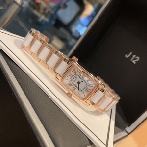 Relojes de Cuarzo con Esfera Rectangular Delgada y Correa de Dos Tonos, Marcadores de Números Romanos, Elegantes Relojes de Pulsera Longinesing - Product Image 2