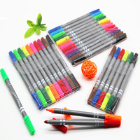 Ensemble de papeterie double pointe feutre et stylo fineliner pour calligraphie, peinture, graffiti, aquarelle – 10 couleurs – Marqueurs d'art en feutre et stylos en plastique